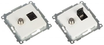 Концевая розетка DASFRJ45.01/11-SIMON54 Тип F + RJ45 Концевая розетка DASFRJ45.01/11-SIMON54 Тип F + RJ45