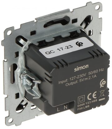 ЗАРЯДНАЯ РОЗЕТКА DC2USB.01/49-SIMON54 Premium 2 X 5 В постоянного тока / 2,1 А