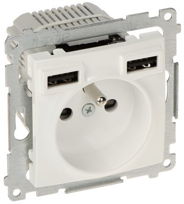 ATSEVIŠĶA KONTAKTLIGZDA AR USB ADAPTERI DGZ1ZUSB2AA.01/11-SIMON54 Premium 230&nbsp;V 16&nbsp;A