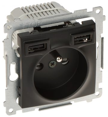 ATSEVIŠĶA KONTAKTLIGZDA AR USB ADAPTERI DGZ1ZUSB2AA.01/49-SIMON54 Premium 230 V 16 A