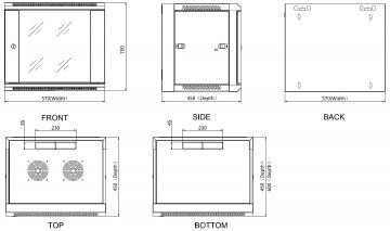 Подвесной шкаф-стойка EPRADO-R19-15U/450 Подвесной шкаф-стойка EPRADO-R19-15U/450