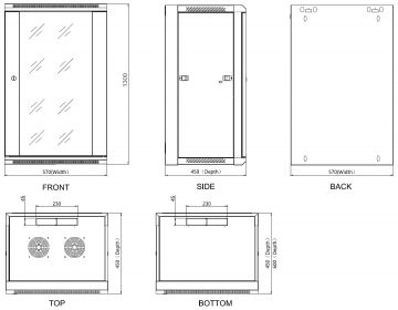 Подвесной шкаф-стойка EPRADO-R19-27U/450 Подвесной шкаф-стойка EPRADO-R19-27U/450