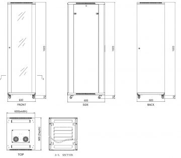STĀVOŠS RACK SKAPĪTIS EPRADO-R19-33U/600FW