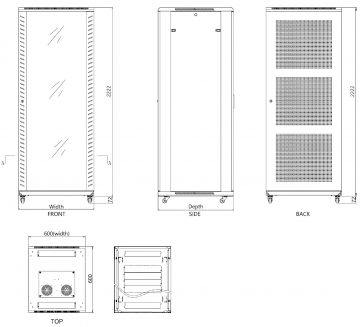 STĀVOŠS RACK SKAPĪTIS EPRADO-R19-47U/600