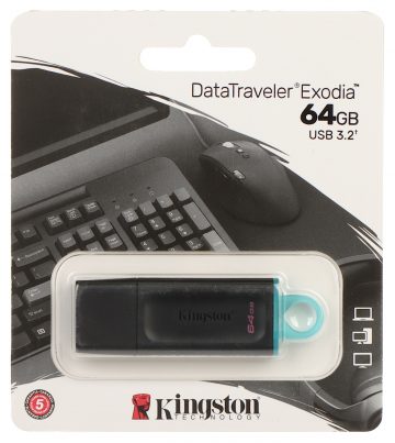 ZIBATMIŅA FD-64/DTX-KINGSTON 64 GB USB 3.2 Gen 1