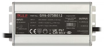 SLĒGIERĪCES ADAPTERIS TĪKLA BAROŠANAS BLOKS GV6-12V/6.25A