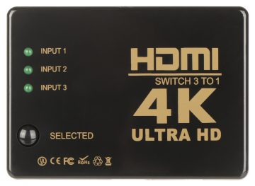 ПЕРЕКЛЮЧАТЕЛЬ HDMI-SW-3/1-IR-4K ПЕРЕКЛЮЧАТЕЛЬ HDMI-SW-3/1-IR-4K
