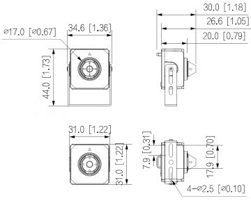 IP-КАМЕРА IPC-HUM4231S-L4-0280B-S3 PINHOLE - 1080p 2,8 мм DAHUA