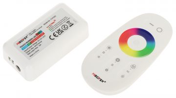 LED APGAISMOJUMA VADĪBAS IERĪCE AR TĀLVADĪBAS PULTI LED-RGB-WC/RF 2.4 GHz, RGB 12 ... 24 V DC MiBOXER / Mi-Light