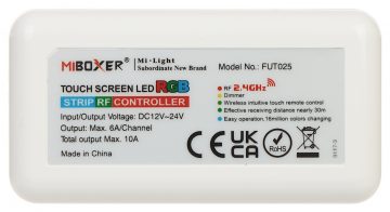 LED APGAISMOJUMA VADĪBAS IERĪCE AR TĀLVADĪBAS PULTI LED-RGB-WC/RF 2.4 GHz, RGB 12 ... 24 V DC MiBOXER / Mi-Light