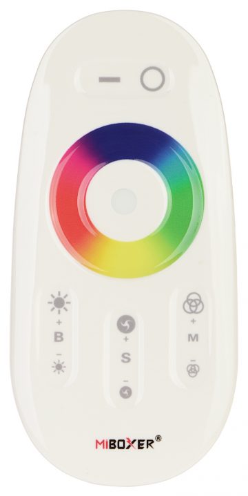 LED APGAISMOJUMA VADĪBAS IERĪCE AR TĀLVADĪBAS PULTI LED-RGB-WC/RF 2.4 GHz, RGB 12 ... 24 V DC MiBOXER / Mi-Light