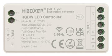 LED APGAISMOJUMA KONTROLIERIS LED-RGBW-WC/RF2 2.4 GHz, RGBW 12 … 24 V DC MiBOXER / Mi-Light