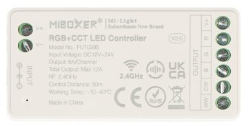 LED APGAISMOJUMA KONTROLIERIS LED-RGBW-WC/RF 2.4 GHz, RGBCCT (RGBWW) 12 … 24 V DC MiBOXER / Mi-Light
