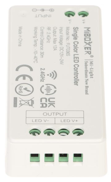 LED APGAISMOJUMA KONTROLIERIS LED-W-WC/RF 2.4 GHz, MONO 12 ... 24 V DC MiBOXER / Mi-Light