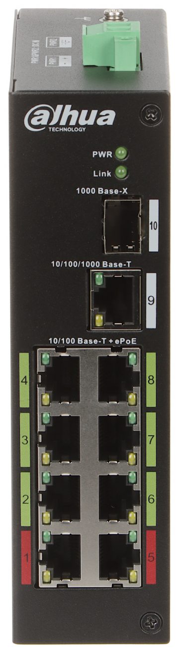 Промышленный коммутатор POE/EPOE LR2110-8ET-120-V2 8-портовый SFP DAHUA Промышленный коммутатор POE/EPOE LR2110-8ET-120-V2 8-портовый SFP DAHUA