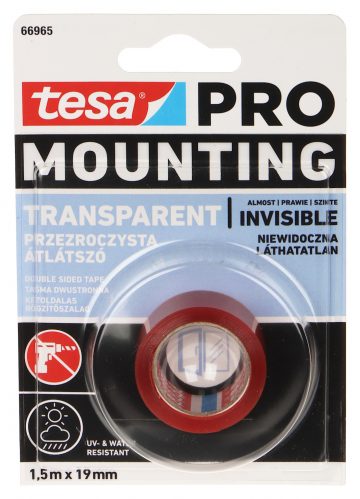 Двусторонняя монтажная лента MOUNTING-PRO/прозрачная/1,5X19 TESA Двусторонняя монтажная лента MOUNTING-PRO/прозрачная/1,5X19 TESA