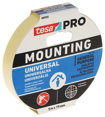 DOUBLE-SIDED MOUNTING TAPE MOUNTING-PRO/UNIVERSAL/5X19 TESA