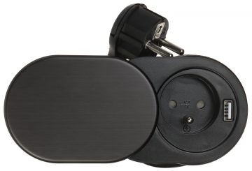 ATSEVIŠĶA MĒBEĻU KONTAKTLIGZDA AR USB STRĀVAS ADAPTERI OR-AE-13124/B 230&nbsp;V AC 16&nbsp;A ORNO