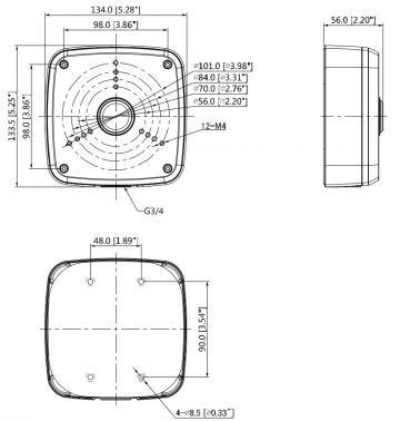 КРОНШТЕЙН ДЛЯ КАМЕРЫ PFA122-B DAHUA КРОНШТЕЙН ДЛЯ КАМЕРЫ PFA122-B DAHUA