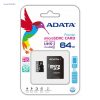 MEMORY MICRO SDXC 64GB CLASS10/W/A AUSDX64GUICL10A1-RA1 ADATA