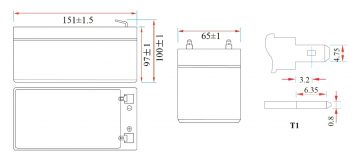 АККУМУЛЯТОР 12,8 В/6 А·ч/LIFEPO4-MWLJ Мощность MW