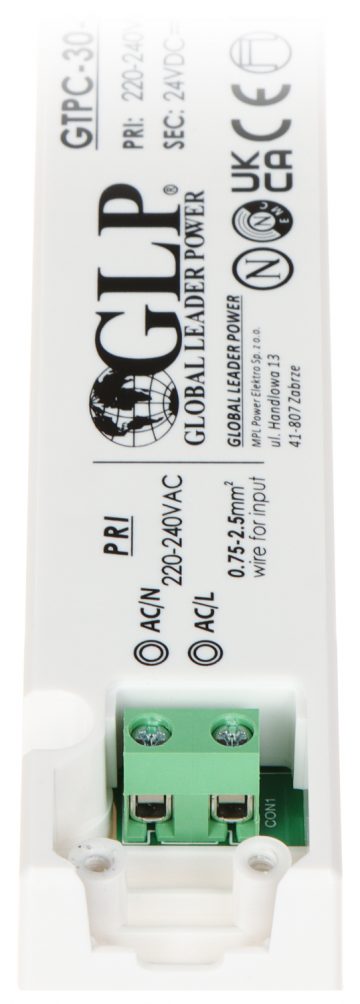 SLĒGIERĪCES ADAPTERIS TĪKLA BAROŠANAS BLOKS 24V/1.25A-GTPCS