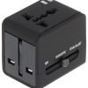 UNIVERSĀLAIS TĪKLA ADAPTERIS AR USB BAROŠANAS ADAPTERI ASP-100/230V+USB