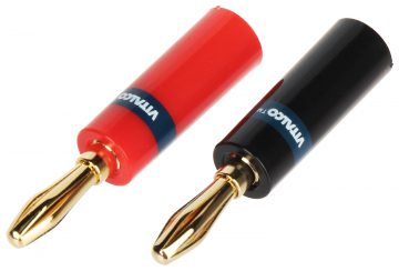 PAIR OF BANANA-TYPE PLUGS BAN-PLUG-V1 SARKANS + MELNS VITALCO PAIR OF BANANA-TYPE PLUGS BAN-PLUG-V1 SARKANS + MELNS VITALCO