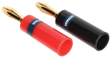 PAIR OF BANANA-TYPE PLUGS BAN-PLUG-V1 SARKANS + MELNS VITALCO PAIR OF BANANA-TYPE PLUGS BAN-PLUG-V1 SARKANS + MELNS VITALCO