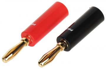 Пара штекеров типа «банан» BAN-PLUG-V2, красный и черный, PROLINK Пара штекеров типа «банан» BAN-PLUG-V2, красный и черный, PROLINK