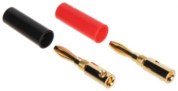 Пара штекеров типа «банан» BAN-PLUG-V2, красный и черный, PROLINK Пара штекеров типа «банан» BAN-PLUG-V2, красный и черный, PROLINK