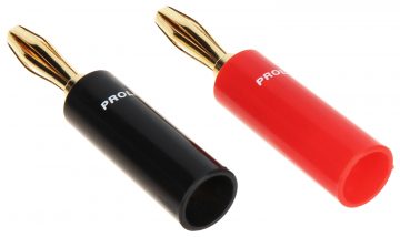 Пара штекеров типа «банан» BAN-PLUG-V2, красный и черный, PROLINK Пара штекеров типа «банан» BAN-PLUG-V2, красный и черный, PROLINK