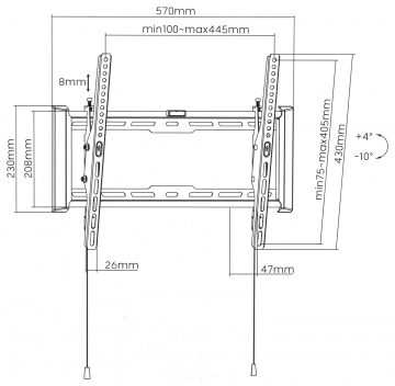 КРЕПЛЕНИЕ ДЛЯ ТЕЛЕВИЗОРА ИЛИ МОНИТОРА BRATECK-LP77-44T КРЕПЛЕНИЕ ДЛЯ ТЕЛЕВИЗОРА ИЛИ МОНИТОРА BRATECK-LP77-44T