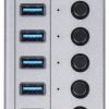 Концентратор USB 3.0 ON-OFF BT2U3-7AB-EU-GY-BP 1 м