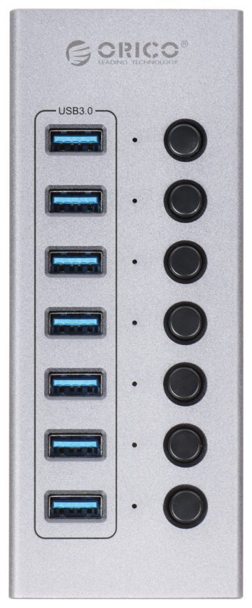 Концентратор USB 3.0 ON-OFF BT2U3-7AB-EU-GY-BP 1 м
