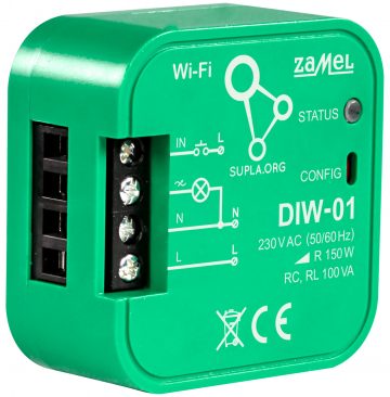 VIEDAIS GAISMMAINIS DIW-01 Wi-Fi, 230 V AC ZAMELVIEDAIS GAISMMAINIS DIW-01 Wi-Fi, 230 V AC ZAMEL