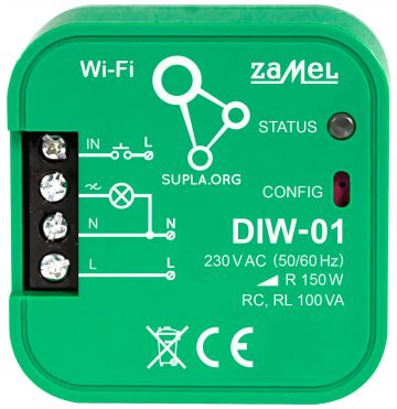 VIEDAIS GAISMMAINIS DIW-01 Wi-Fi, 230 V AC ZAMEL