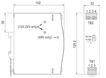SLĒGIERĪCES ADAPTERIS TĪKLA BAROŠANAS BLOKS EDR-75-24 MEAN WELL