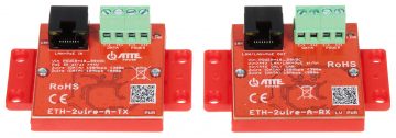 UTP / 2-WIRE PĀRVEIDOTĀJU KOMPLEKTS LAN+POE PĀRRAIDEI ETH-2WIRE-A-SET KOMPLEKTĀ 2 GAB. ATTE