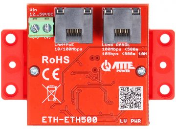 PAPLAŠINĀTĀJS ETHERNET+PoE ETH-ETH500-SET ATTE