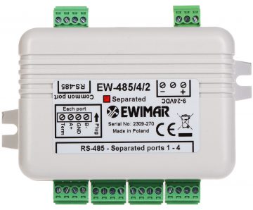 РАЗДЕЛИТЕЛЬ ШИНЫ RS-485 EW-485/4/2/SO С ОПТИЧЕСКОЙ ИЗОЛЯЦИЕЙ