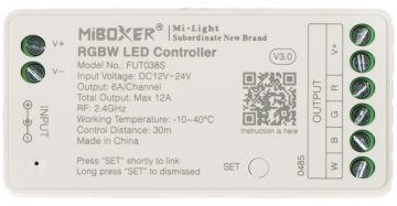 LED APGAISMOJUMA KONTROLIERIS FUT038S 2.4 GHz, RGBW 12 ... 24 V DC MiBOXER / Mi-Light