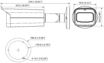 AHD, HD-CVI, HD-TVI, PAL KAMERA HAC-HFW2802TU-A-0360B-S2-DIP 3.6 mm DAHUA