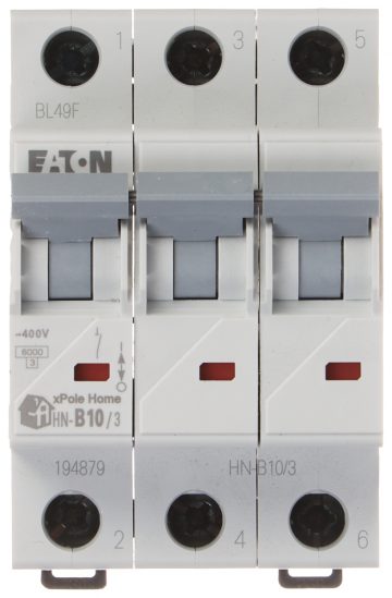 Автоматический выключатель HN-B10/3 трехфазный 10А тип B EATON