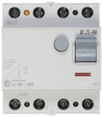УЗО HNC-40/4/003 ТРЕХФАЗНЫЙ ПЕРЕМЕННЫЙ ТОКА 30 мА 40 А EATON