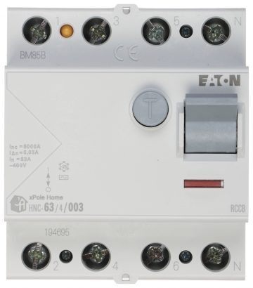 УЗО HNC-63/4/003 ТРЕХФАЗНЫЙ ПЕРЕМЕННЫЙ ТОКА 30 мА 63 А EATON