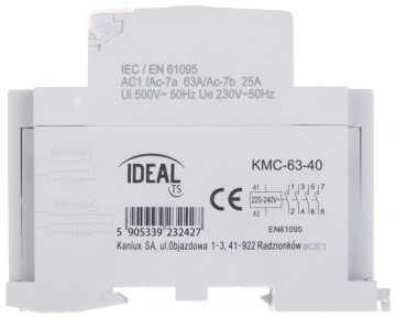 MODULĀRS KONTAKTORS KMC-63-40 63 A 400 V AC IDEAL