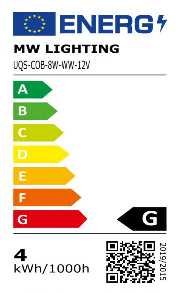 LED LENTA LED-COB-12V/8W-WW/5M - 3000 K MW Lighting