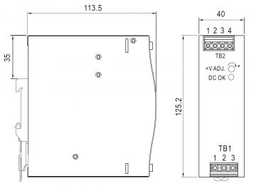 IŠJUNGIMO ADAPTERIS TINKLO MAITINIMO ĮRENGINIO NDR-120-12 REIKIA GERAI