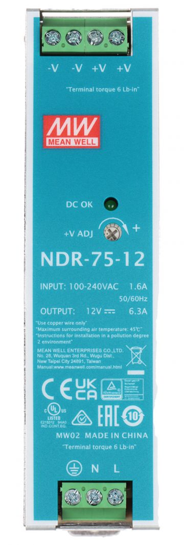 SWITCHING DEVICE ADAPTER POWER SUPPLY UNIT NDR-75-12 MEAN WELL